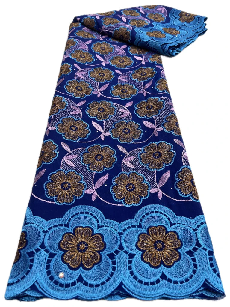 Floral Appliqué Voile Lace Fabric, 5 Yards - Free Delivery Worldwide only at Flexi Africa