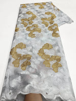 Floral Appliqué Voile Lace Fabric, 5 Yards - Free Delivery Worldwide only at Flexi Africa