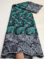 Floral Appliqué Voile Lace Fabric, 5 Yards - Free Delivery Worldwide only at Flexi Africa