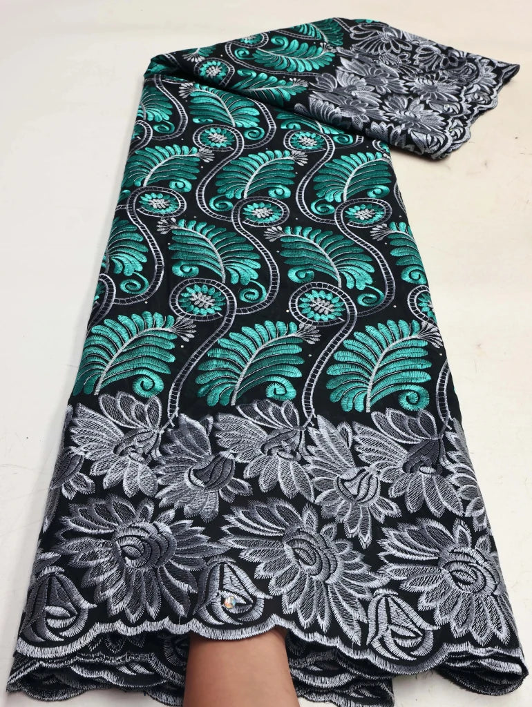 Floral Appliqué Voile Lace Fabric, 5 Yards - Free Delivery Worldwide only at Flexi Africa