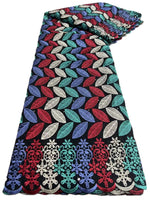 Floral Appliqué Voile Lace Fabric, 5 Yards - Free Delivery Worldwide only at Flexi Africa