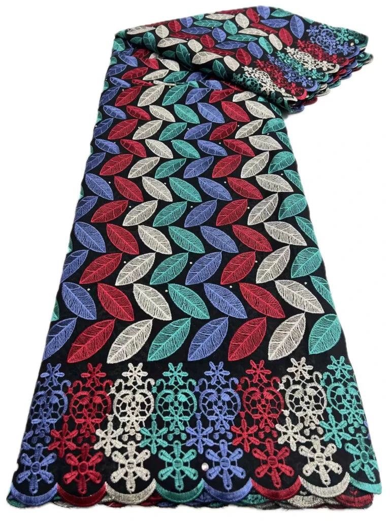 Floral Appliqué Voile Lace Fabric, 5 Yards - Free Delivery Worldwide only at Flexi Africa
