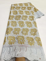 Floral Appliqué Voile Lace Fabric, 5 Yards - Free Delivery Worldwide only at Flexi Africa