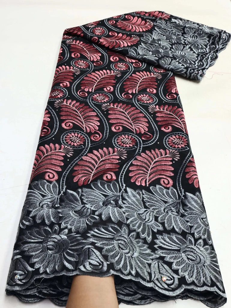 Floral Appliqué Voile Lace Fabric, 5 Yards - Free Delivery Worldwide only at Flexi Africa