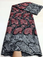 Floral Appliqué Voile Lace Fabric, 5 Yards - Free Delivery Worldwide only at Flexi Africa