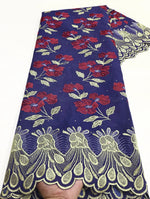 Floral Appliqué Voile Lace Fabric, 5 Yards - Free Delivery Worldwide only at Flexi Africa
