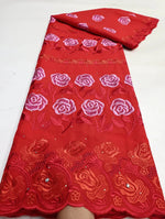 Floral Appliqué Voile Lace Fabric, 5 Yards - Free Delivery Worldwide only at Flexi Africa