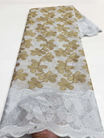 Floral Appliqué Voile Lace Fabric, 5 Yards - Free Delivery Worldwide only at Flexi Africa