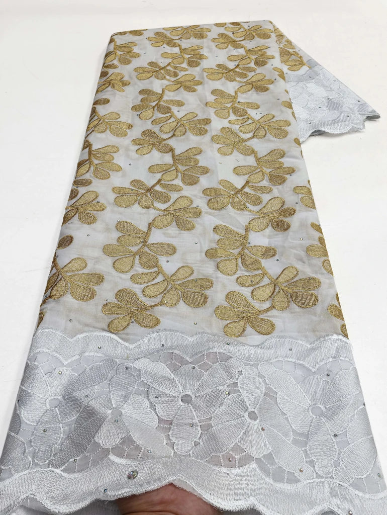 Floral Appliqué Voile Lace Fabric, 5 Yards - Free Delivery Worldwide only at Flexi Africa