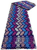 Floral Appliqué Voile Lace Fabric, 5 Yards - Free Delivery Worldwide only at Flexi Africa