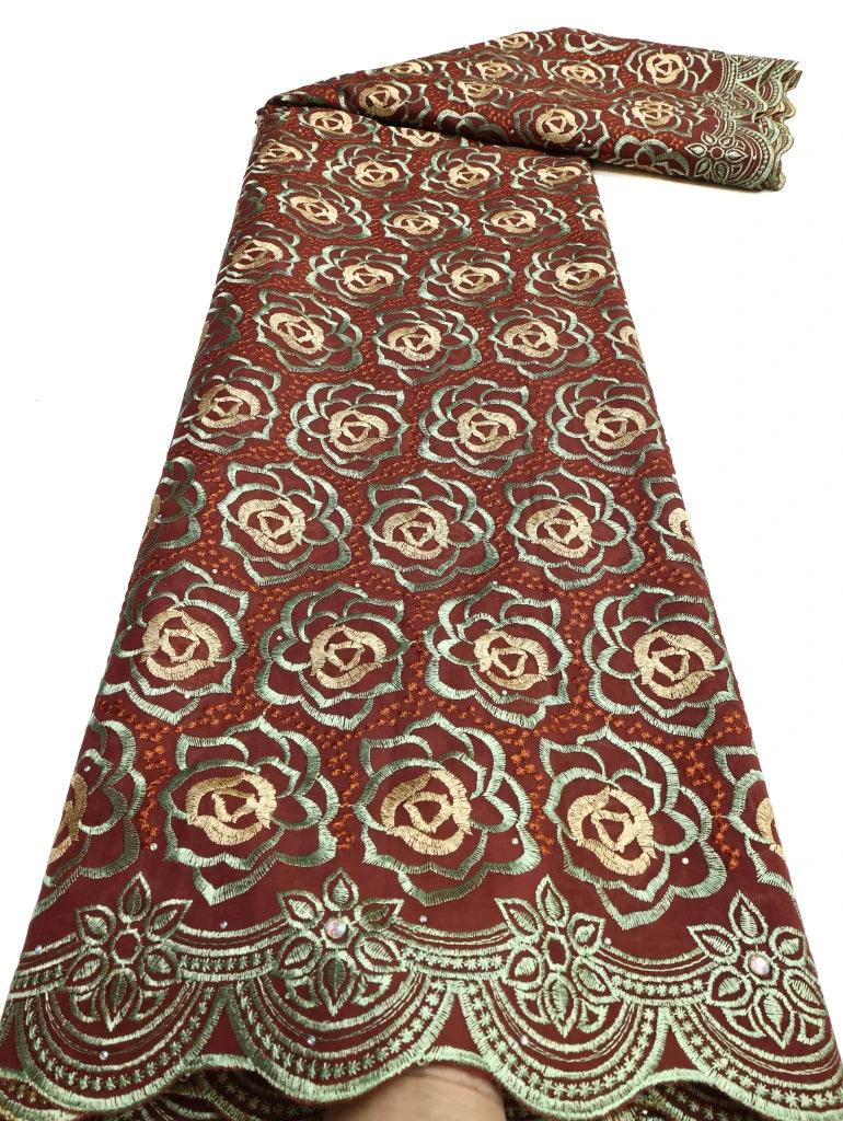 Floral Appliqué Voile Lace Fabric, 5 Yards - Free Delivery Worldwide only at Flexi Africa