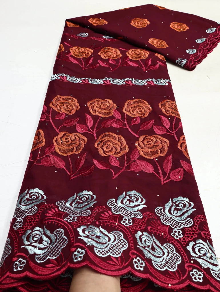 Floral Appliqué Voile Lace Fabric, 5 Yards - Free Delivery Worldwide only at Flexi Africa