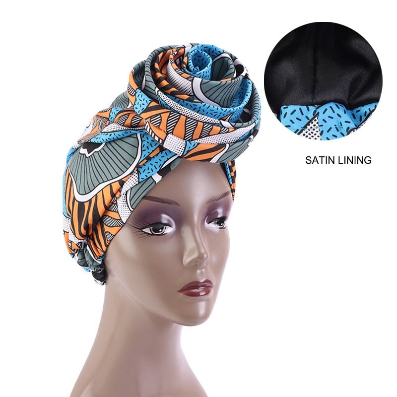 Floral Dashiki Stretch Bandana: Vibrant African Print Headwrap for Women's Party Turban and Hair Accessory Needs