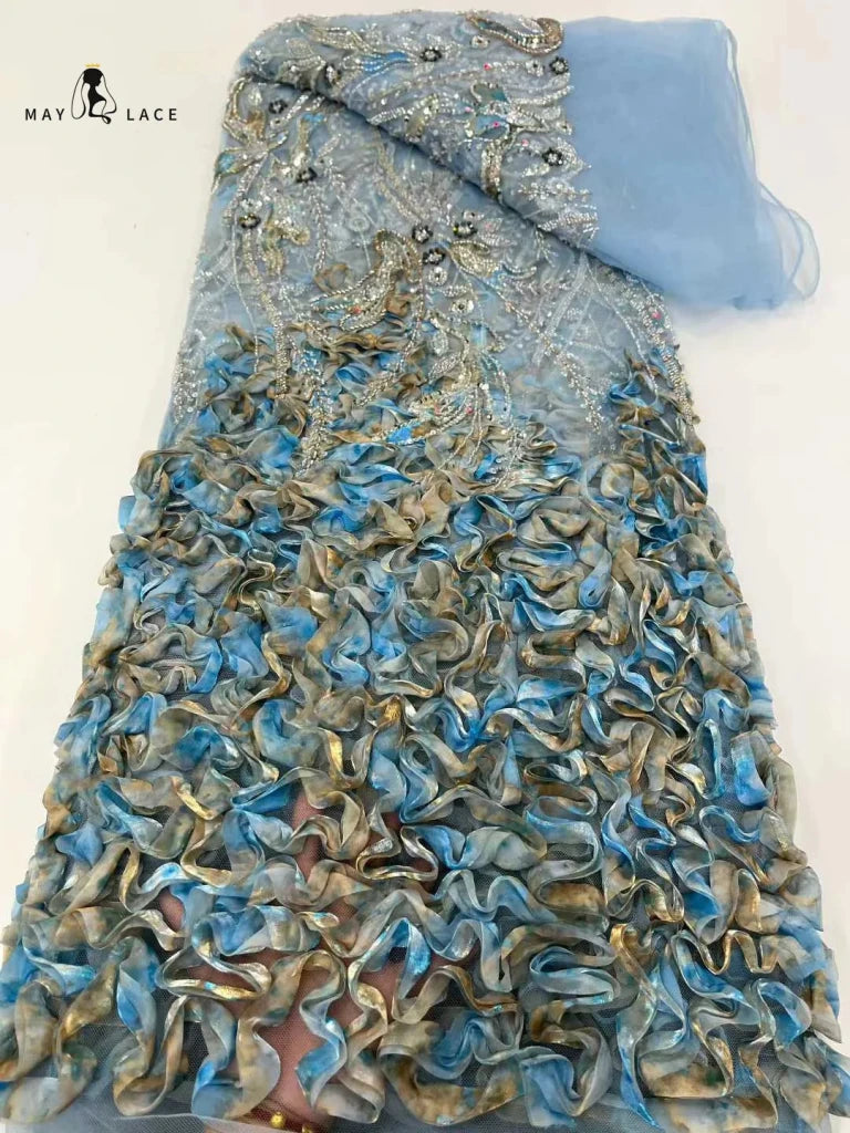 Flower Fabric Nigerian African Fabric for Couture Sewing – Wedding, Evening & Prom Dress - Free Delivery Worldwide only at Flexi Africa