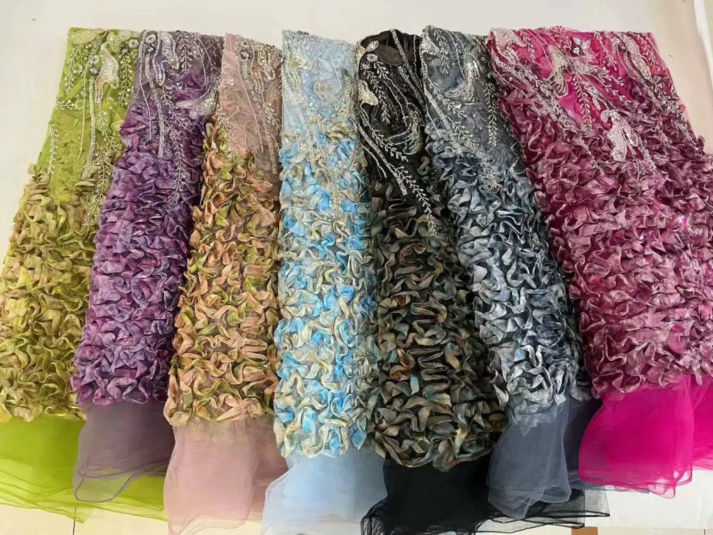 Flower Fabric Nigerian African Fabric for Couture Sewing – Wedding, Evening & Prom Dress - Free Delivery Worldwide only at Flexi Africa