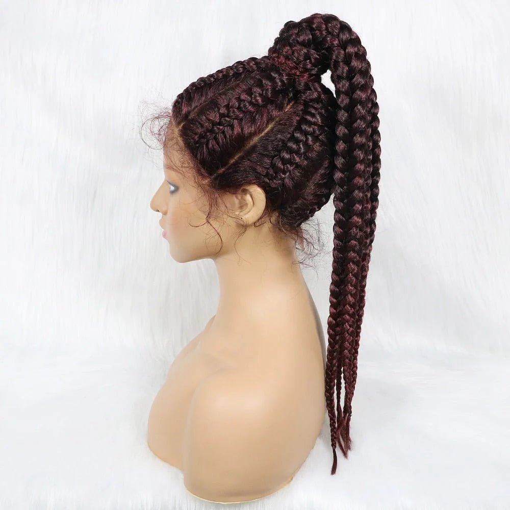 Get the Perfect Braided Look Lace Front Wig - Complete with Baby Hair and Ponytail Option - Flexi Africa - Free Delivery Worldwide only at www.flexiafrica.com