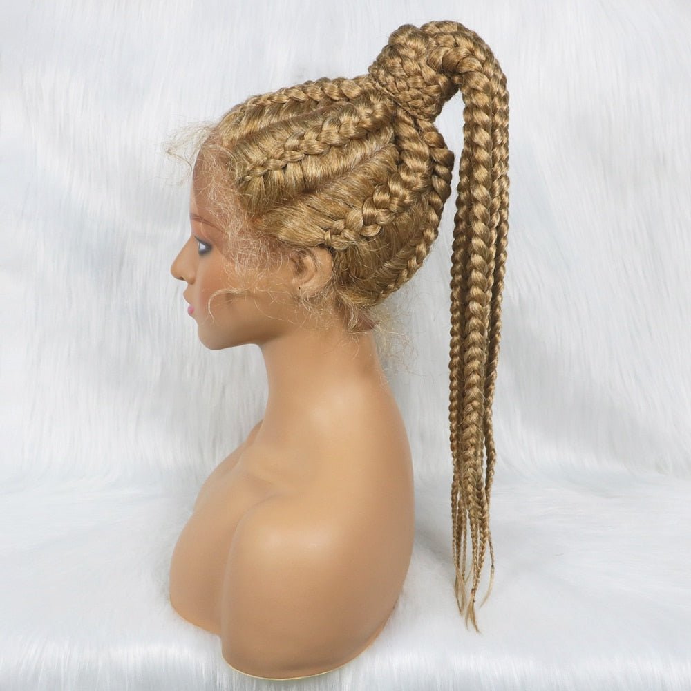 Get the Perfect Braided Look Lace Front Wig - Complete with Baby Hair and Ponytail Option - Flexi Africa - Flexi Africa offers Free Delivery Worldwide - Vibrant African traditional clothing showcasing bold prints and intricate designs