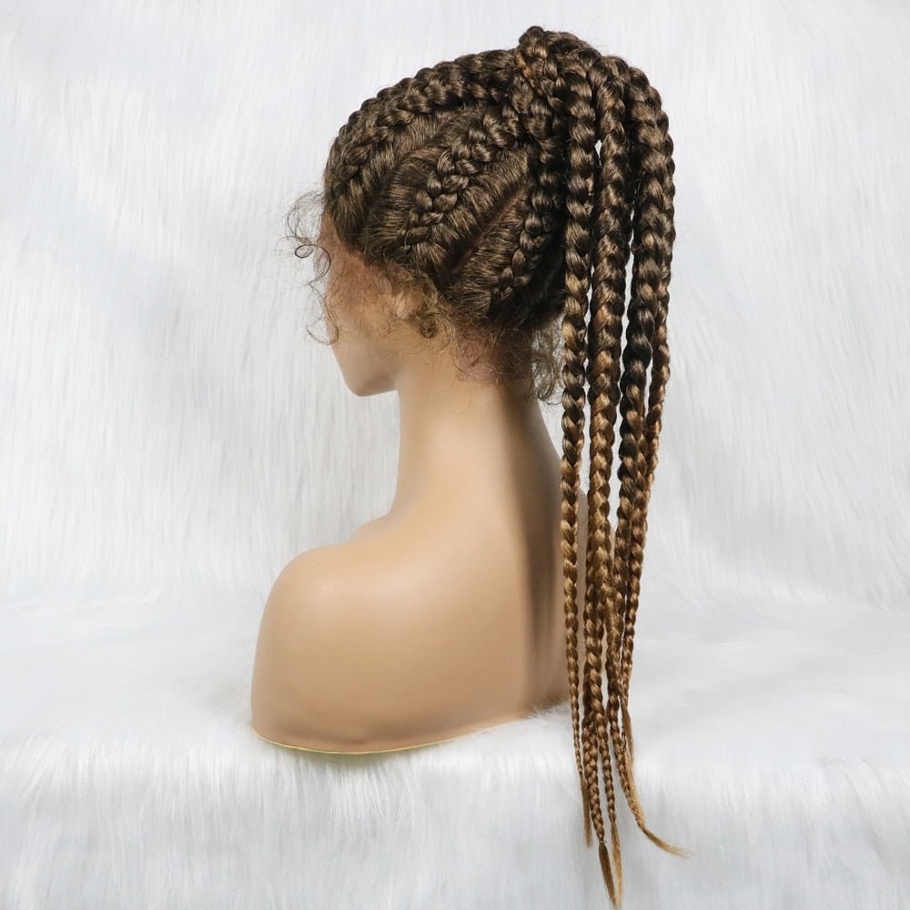 Get the Perfect Braided Look Lace Front Wig - Complete with Baby Hair and Ponytail Option - Flexi Africa - Flexi Africa offers Free Delivery Worldwide - Vibrant African traditional clothing showcasing bold prints and intricate designs