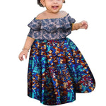 Girls African Kanga Off - Shoulder Dress – Summer Floral Dashiki Style - Free Delivery Worldwide only at Flexi Africa