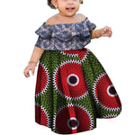 Girls African Kanga Off - Shoulder Dress – Summer Floral Dashiki Style - Free Delivery Worldwide only at Flexi Africa