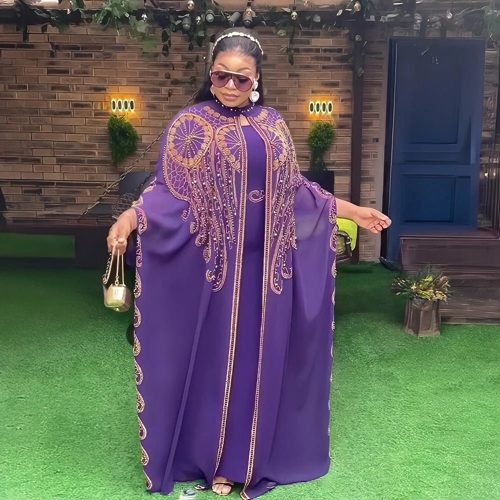Gorgeous Turkey Dresses for Women Luxury Rhinestone African Dresses Woman Elegant Two-Piece Church Clothes for Woman - Free Delivery Worldwide only at Flexi Africa