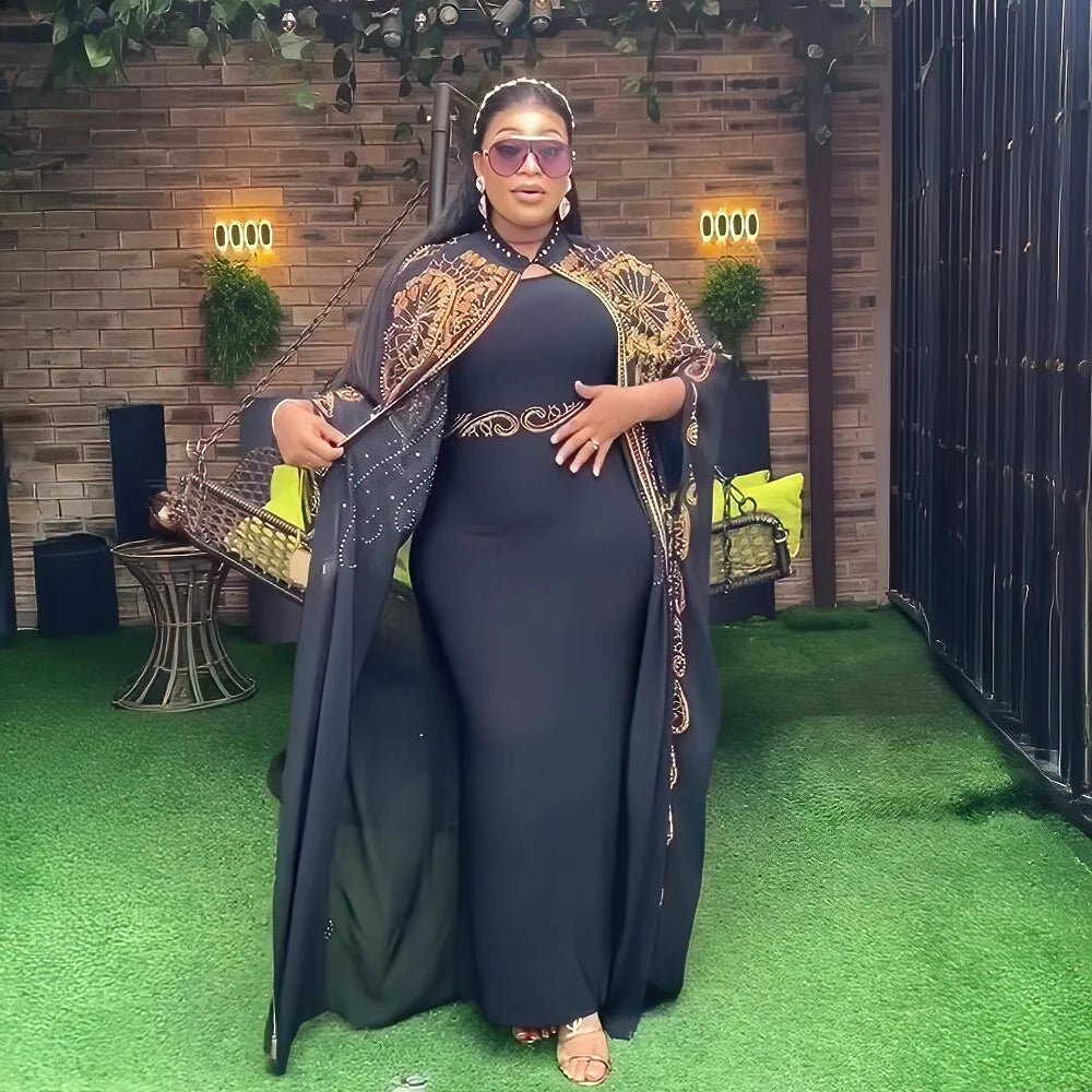 Gorgeous Turkey Dresses for Women Luxury Rhinestone African Dresses Woman Elegant Two-Piece Church Clothes for Woman - Free Delivery Worldwide only at Flexi Africa