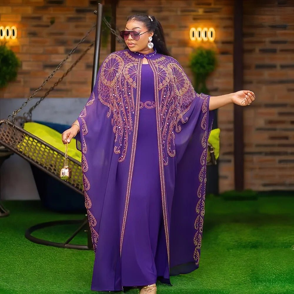 Gorgeous Turkey Dresses for Women Luxury Rhinestone African Dresses Woman Elegant Two-Piece Church Clothes for Woman - Free Delivery Worldwide only at Flexi Africa