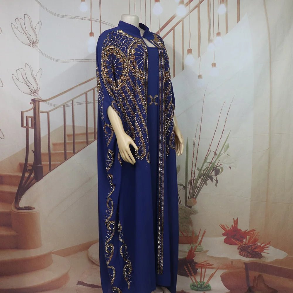 Gorgeous Turkey Dresses for Women Luxury Rhinestone African Dresses Woman Elegant Two-Piece Church Clothes for Woman - Free Delivery Worldwide only at Flexi Africa
