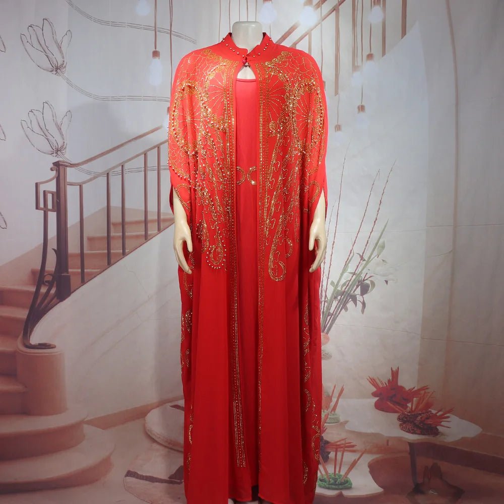 Gorgeous Turkey Dresses for Women Luxury Rhinestone African Dresses Woman Elegant Two-Piece Church Clothes for Woman - Free Delivery Worldwide only at Flexi Africa