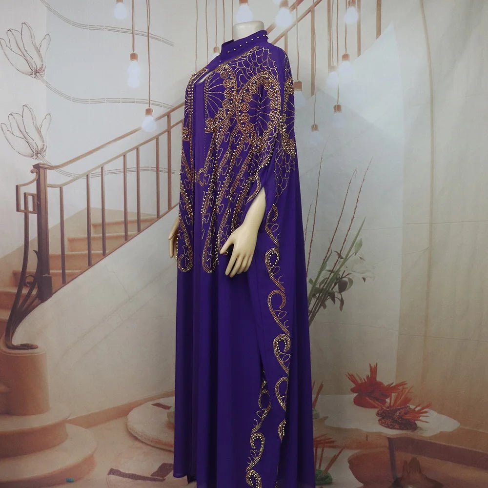 Gorgeous Turkey Dresses for Women Luxury Rhinestone African Dresses Woman Elegant Two-Piece Church Clothes for Woman - Free Delivery Worldwide only at Flexi Africa