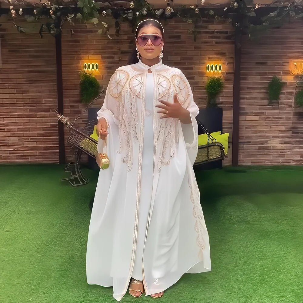 Gorgeous Turkey Dresses for Women Luxury Rhinestone African Dresses Woman Elegant Two-Piece Church Clothes for Woman - Free Delivery Worldwide only at Flexi Africa