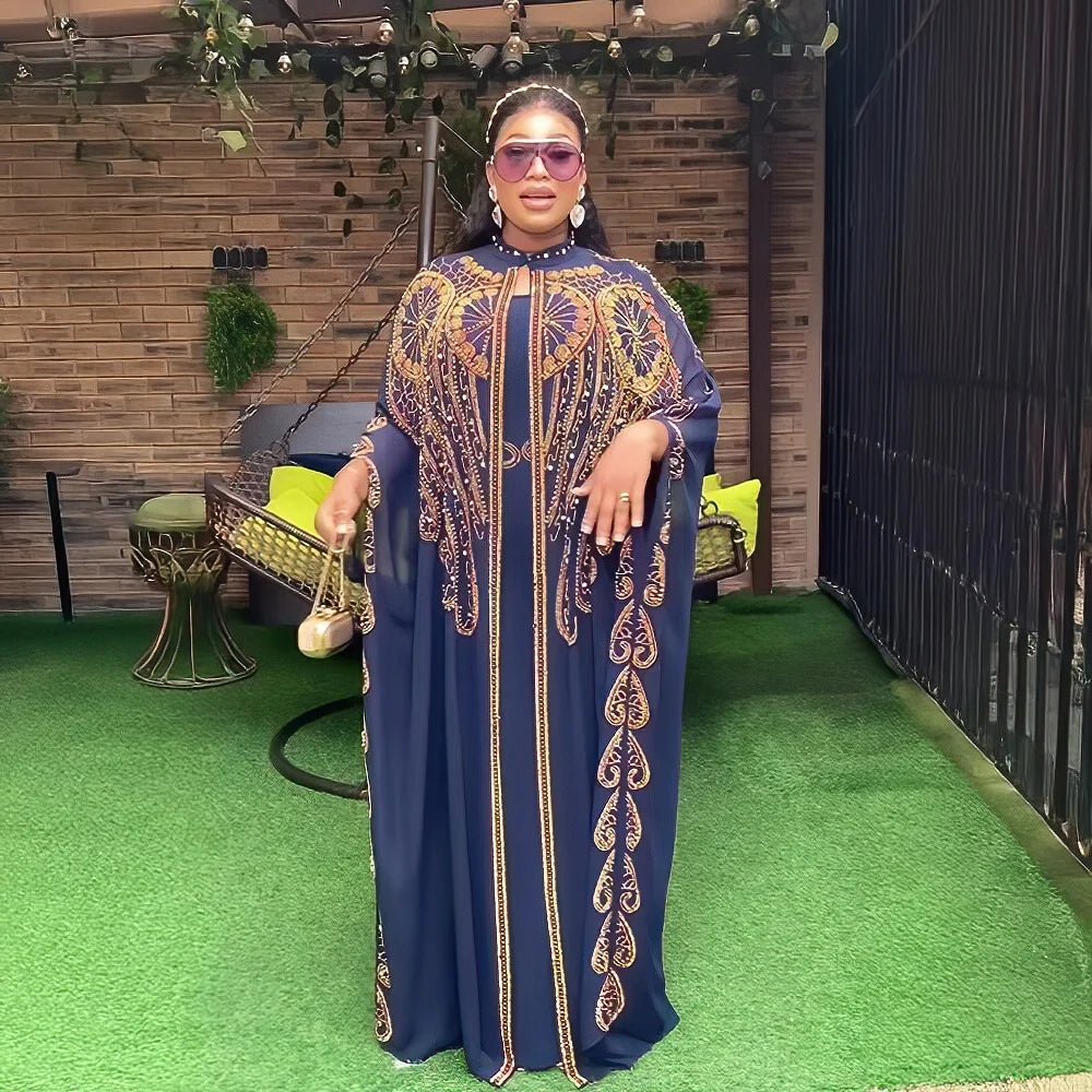Gorgeous Turkey Dresses for Women Luxury Rhinestone African Dresses Woman Elegant Two-Piece Church Clothes for Woman - Free Delivery Worldwide only at Flexi Africa