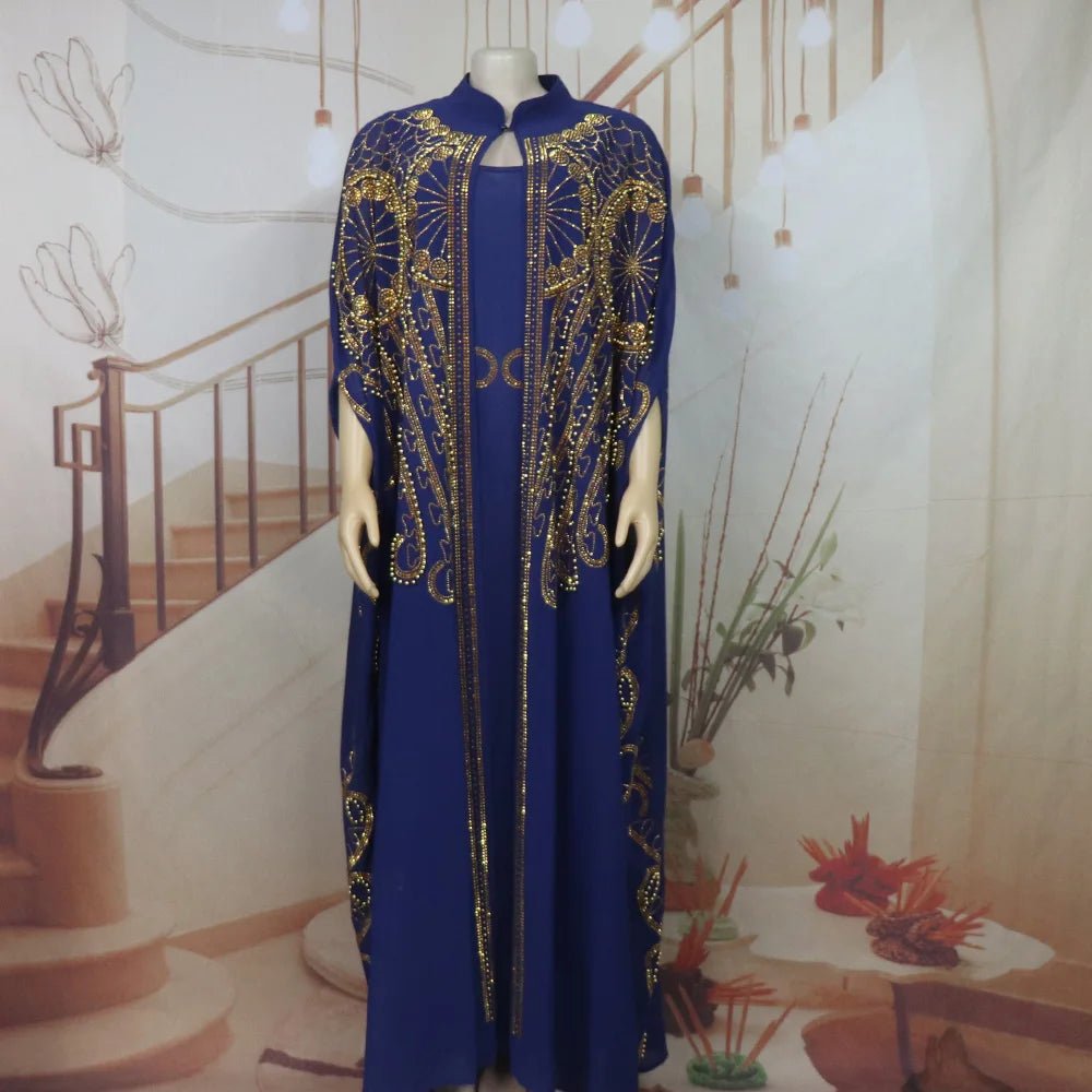 Gorgeous Turkey Dresses for Women Luxury Rhinestone African Dresses Woman Elegant Two-Piece Church Clothes for Woman - Free Delivery Worldwide only at Flexi Africa