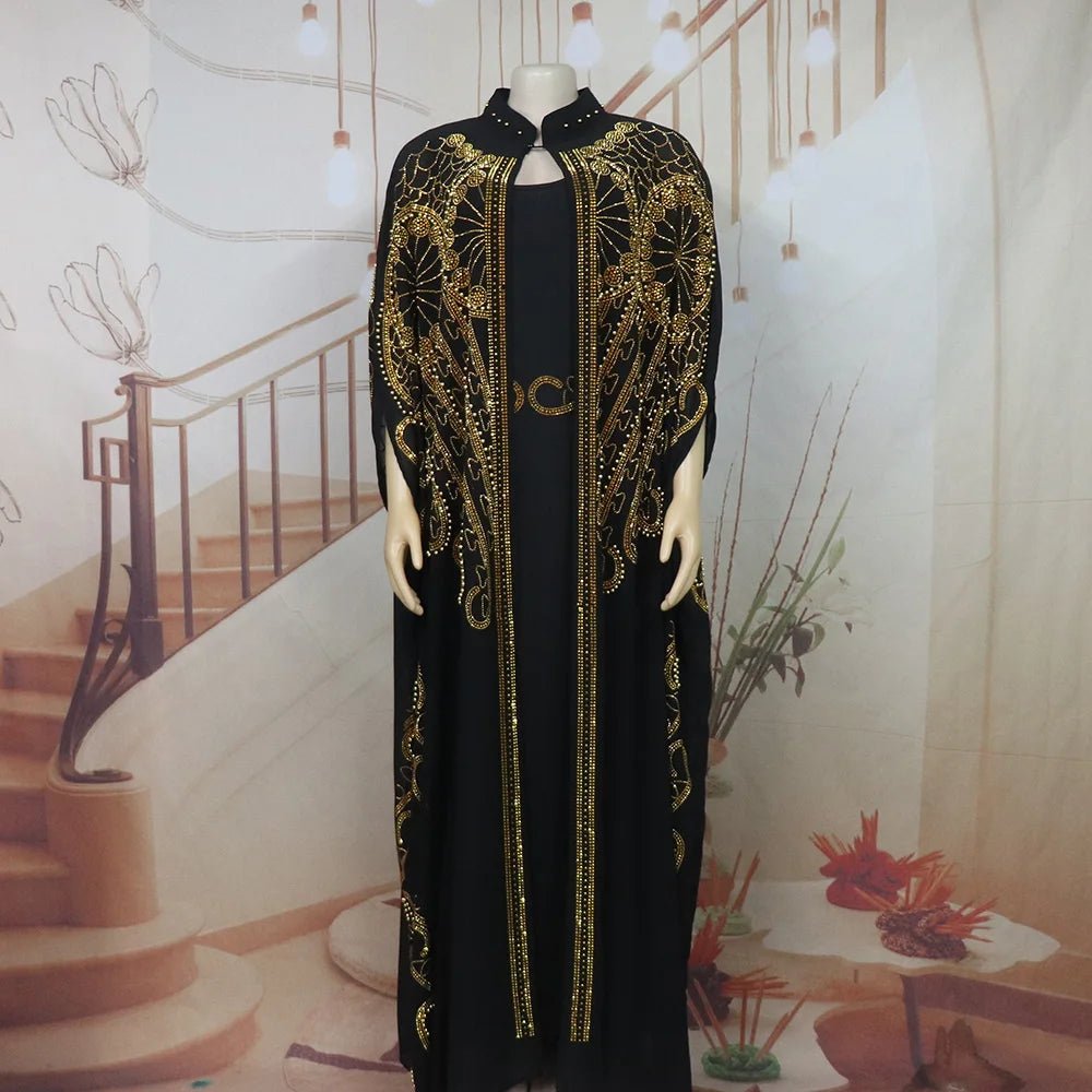 Gorgeous Turkey Dresses for Women Luxury Rhinestone African Dresses Woman Elegant Two-Piece Church Clothes for Woman - Free Delivery Worldwide only at Flexi Africa