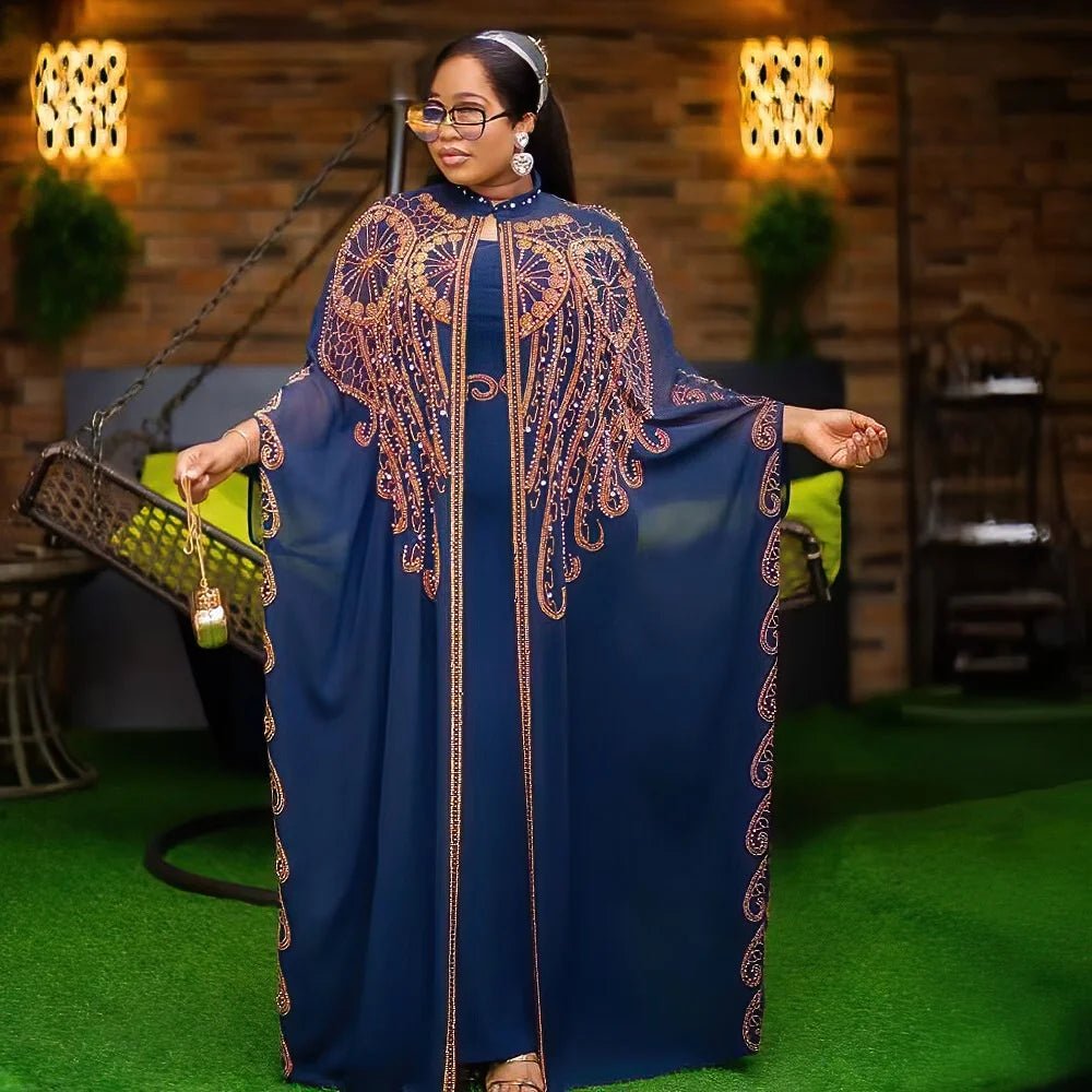 Gorgeous Turkey Dresses for Women Luxury Rhinestone African Dresses Woman Elegant Two-Piece Church Clothes for Woman - Free Delivery Worldwide only at Flexi Africa