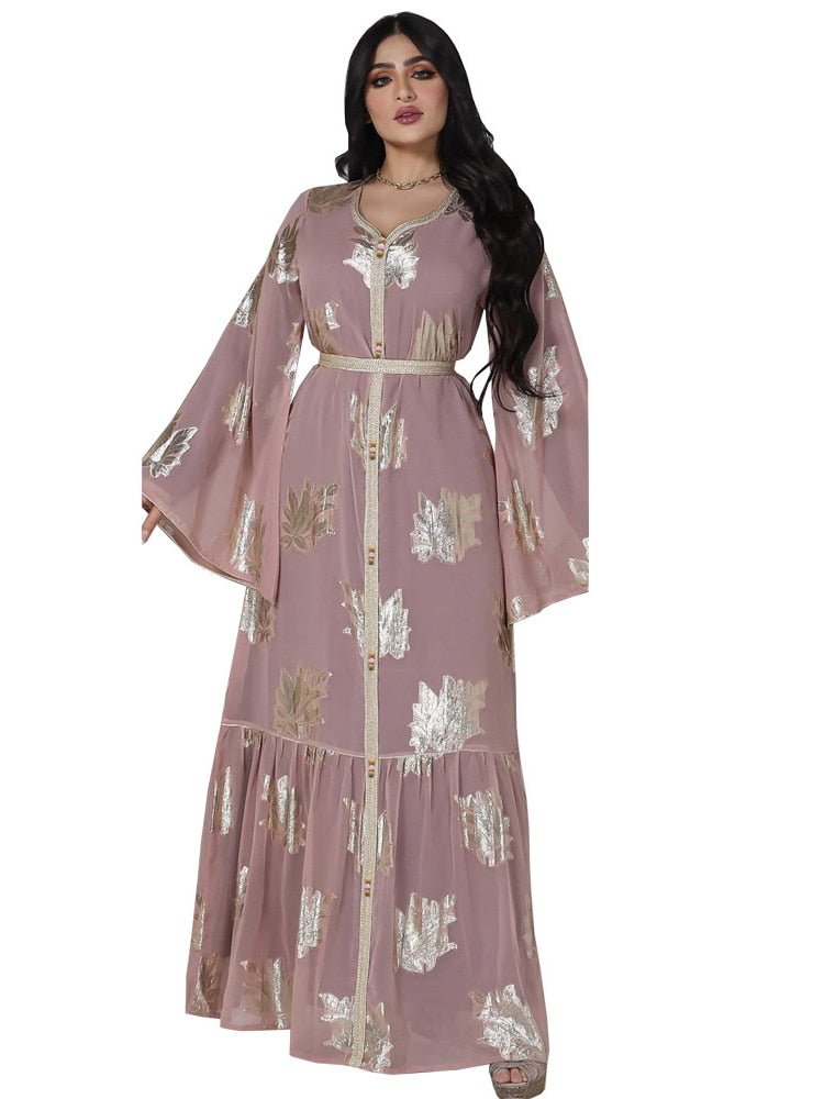 Graceful and Modest: Women's Chiffon Abayas for Ramadan, Kaftan, and Islamic Events - Flexi Africa - Flexi Africa offers Free Delivery Worldwide - Vibrant African traditional clothing showcasing bold prints and intricate designs