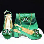Green African Wedding Shoes and Matching Bag Set for Women – Nigerian Party Shoes - Free Delivery Worldwide only at Flexi Africa
