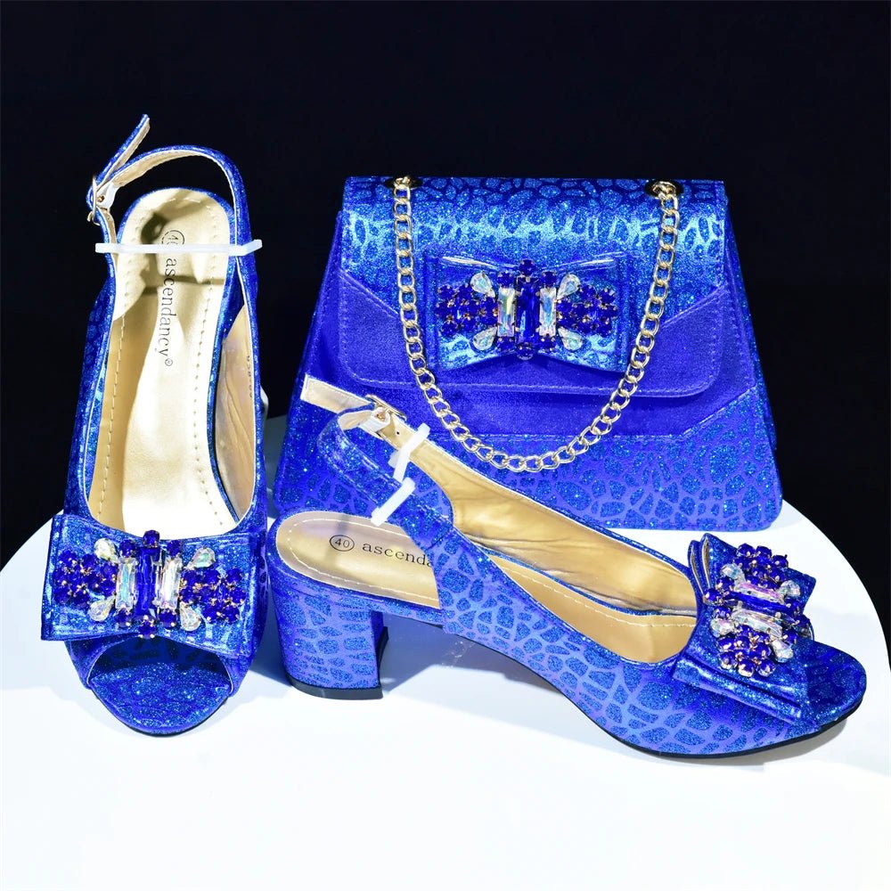 Green African Wedding Shoes and Matching Bag Set for Women – Nigerian Party Shoes - Free Delivery Worldwide only at Flexi Africa