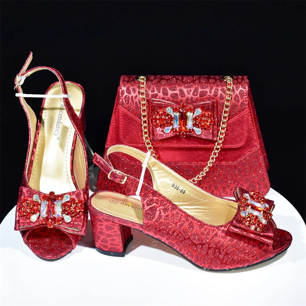 Green African Wedding Shoes and Matching Bag Set for Women – Nigerian Party Shoes - Free Delivery Worldwide only at Flexi Africa