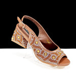 Green Rhinestone African Shoes and Matching Bag Set – Open Toe Comfortable Women’s Heels for Weddings & Parties - Free Delivery Worldwide only at Flexi Africa
