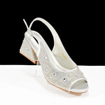Green Rhinestone African Shoes and Matching Bag Set – Open Toe Comfortable Women’s Heels for Weddings & Parties - Free Delivery Worldwide only at Flexi Africa