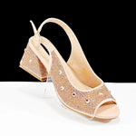 Green Rhinestone African Shoes and Matching Bag Set – Open Toe Comfortable Women’s Heels for Weddings & Parties - Free Delivery Worldwide only at Flexi Africa