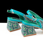 Green Rhinestone African Shoes and Matching Bag Set – Open Toe Comfortable Women’s Heels for Weddings & Parties - Free Delivery Worldwide only at Flexi Africa