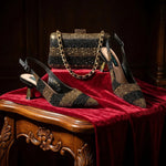 Green Rhinestone Women’s Shoes and Bag Set – Luxury Nigerian Wedding Party Heels with Matching Handbag - Free Delivery