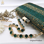 Green Rhinestone Women’s Shoes and Bag Set – Luxury Nigerian Wedding Party Heels with Matching Handbag - Free Delivery