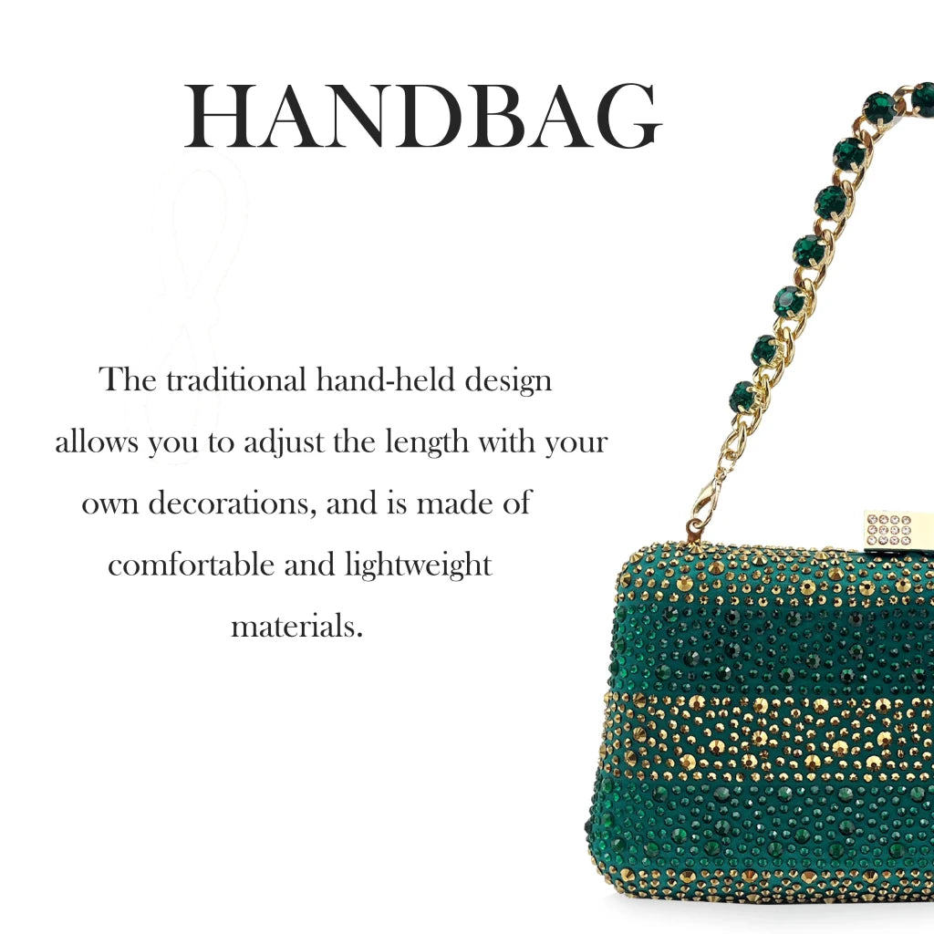 Green Rhinestone Women’s Shoes and Bag Set – Luxury Nigerian Wedding Party Heels with Matching Handbag - Free Delivery