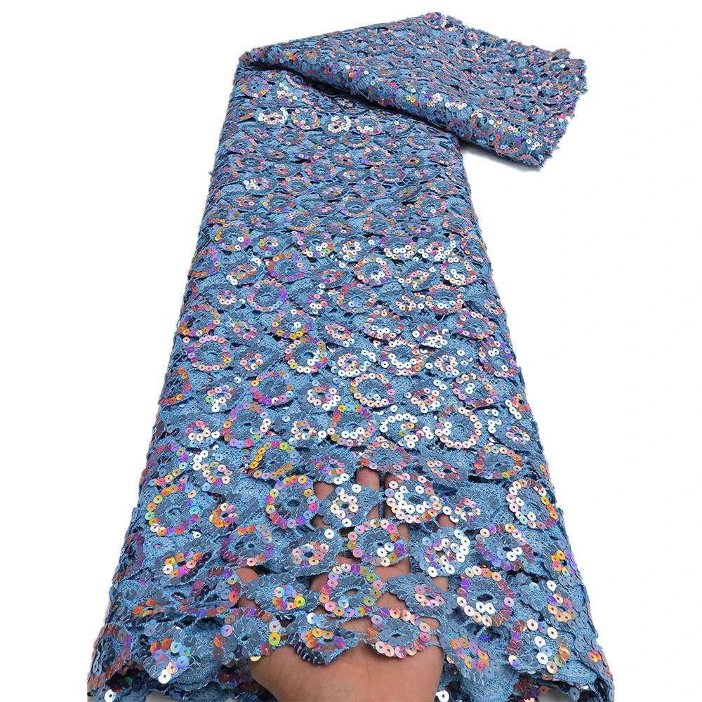 Guipure Sequin Lace Fabric, 5 Yards - Free Delivery Worldwide only at Flexi Africa