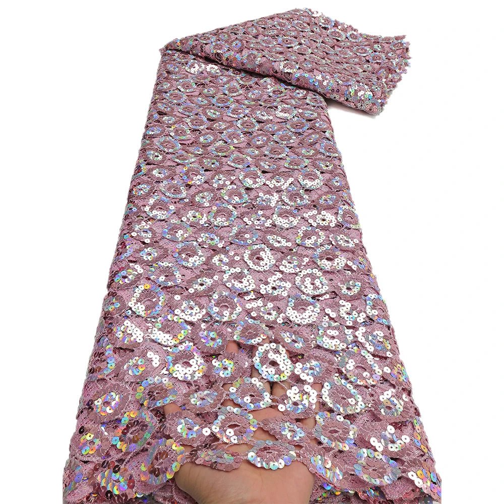Guipure Sequin Lace Fabric, 5 Yards - Free Delivery Worldwide only at Flexi Africa