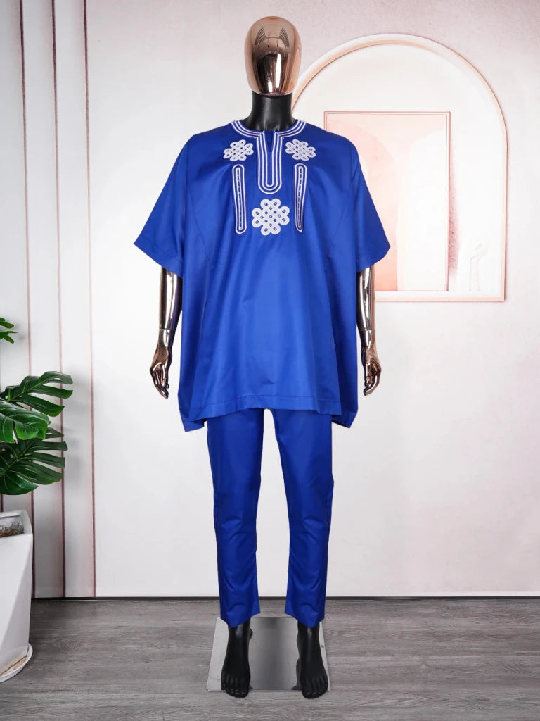 Buy African Clothes For Men 2PC Set White Tops Pants Clothing Ramadan Party Wedding Dress for only $35.09 at Flexi Africa!