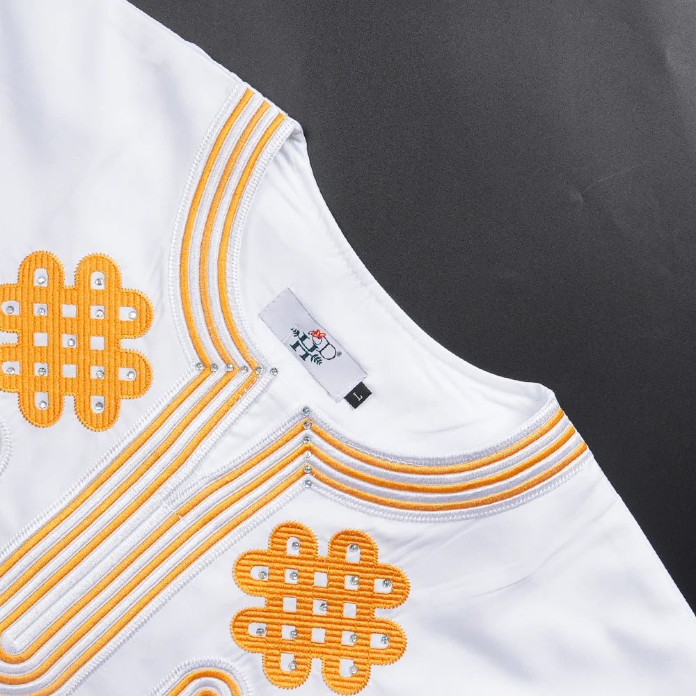 Buy African Clothes For Men 2PC Set White Tops Pants Clothing Ramadan Party Wedding Dress for only $35.09 at Flexi Africa!